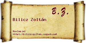 Bilicz Zoltán névjegykártya